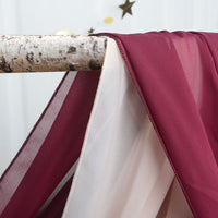 Chiffon Wedding Fabric Drapes Burgundy & Peach Chiffon Fabric Drapery 6 Yards Long Sheer Chiffon Wedding Arch Draping Party Ceremony Arch Stage Decorations Voile Sheer Celling