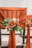 Wedding Aisle Chair Flower Decoration in Sunset Terracotta