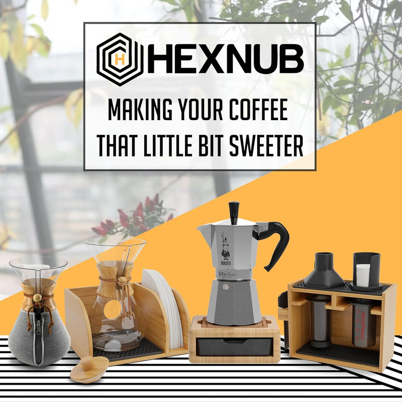 HEXNUB – 8 Cup Cozy and Lid for Chemex Collar and Handle Pour Over Glass Coffeemaker Carafes – Insulated Sleeve Keeps Coffee Warmer or Colder