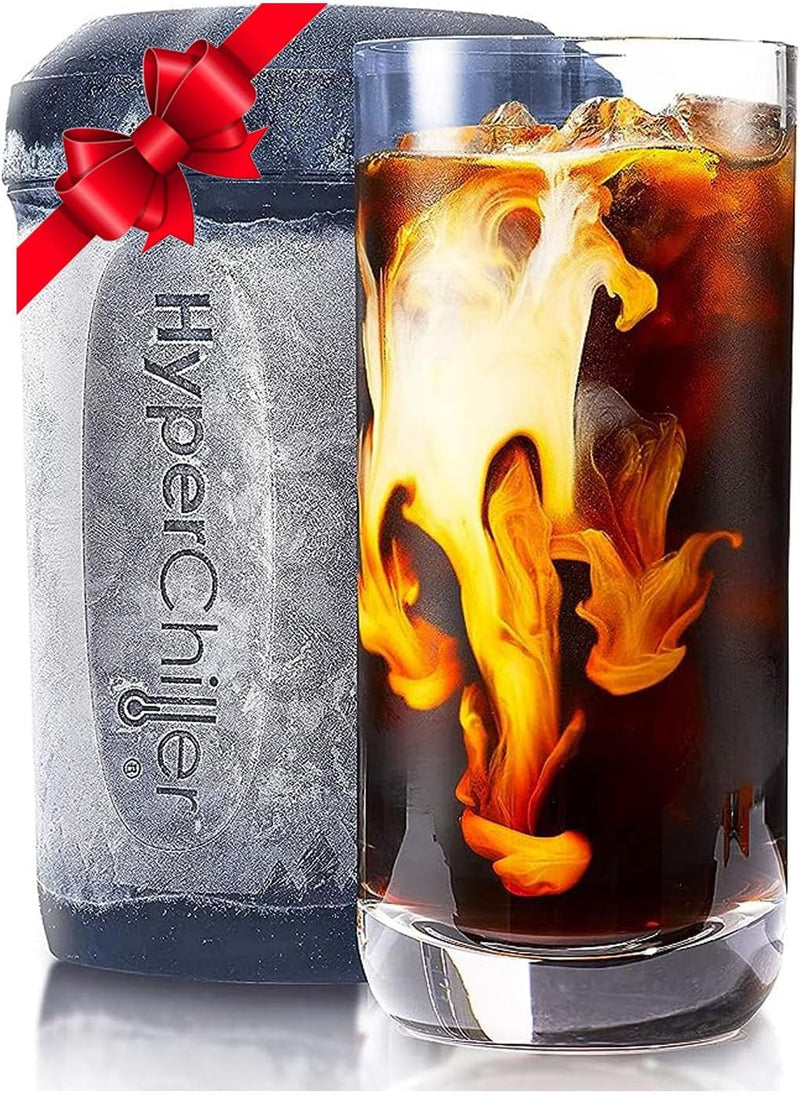 HyperChiller HC2W Patented Iced Coffee/Beverage Cooler, NEW, IMPROVED,STRONGER AND MORE DURABLE! Ready in One Minute, Reusable for Iced Tea, Wine, Spirits, Alcohol, Juice, 12.5 Oz, White