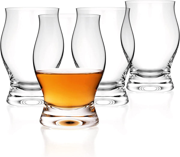 Luxbe - Bourbon Whiskey Brandy Crystal Glasses Snifter 8.5-ounce, Set of 4 - Handcrafted Lead-Free Glass - Great for Spirits Drinks - Scotch Cognac - 250ml