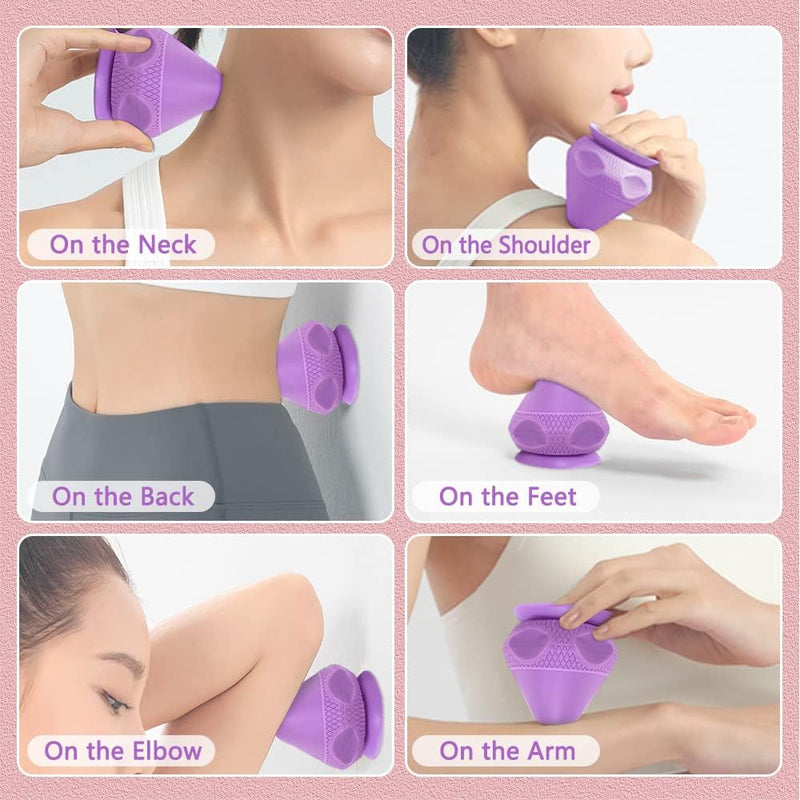 Myofascial Release Tool Mountable Massager Pressure Point Knobble Massage Tool Muscle Back Knot Remover Trigger Point Ball Self Deep Tissue Massage Tools for Neck, Shoulder, Feet with Suction Cup