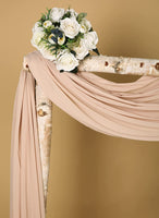 2 Panels Chiffon Fabric Drapery Wedding Arch Drapes, Party Backdrop Curtain Panels, Ceremony Reception Swag Decoration (27 X 216 Inch, Nude & Nude)