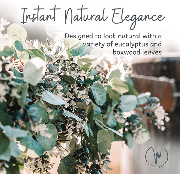 Eucalyptus Garland - Artificial Faux Greenery Vine for Wedding Decor Table Runner Mantle