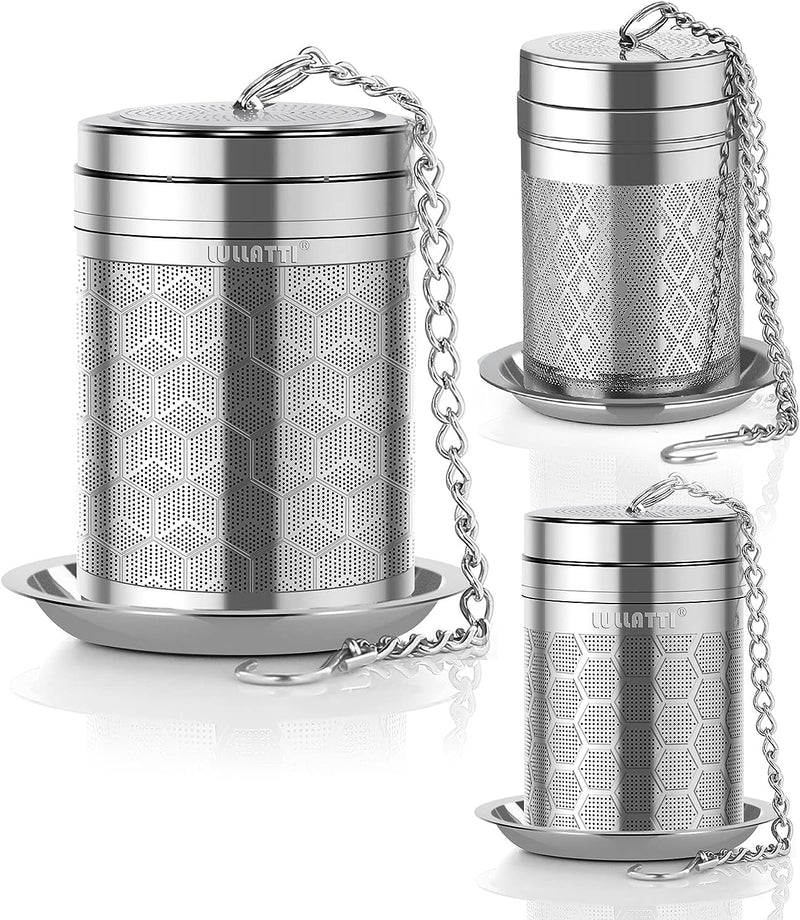 Tea Infusers for Loose Tea, (2 Pack) 18/8 Stainless Steel Tea Strainer Set, Extra Fine Mesh Tea Steeper for Brew Tea, Spices & Seasoning