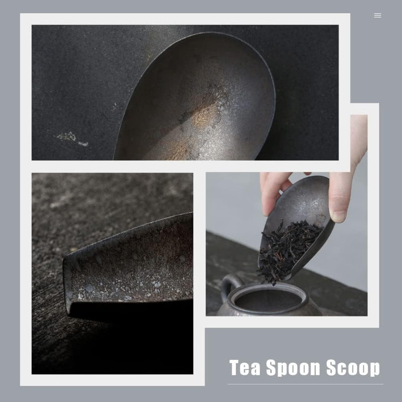 Zerodeko 1PC Chinese Retro Tea Scoop Porcelain Shovel and Tea Vessel Coffee Flour Salt Shovel Loose Leaf Tea Presentation Gongfu Tea Accessory Essential Tools