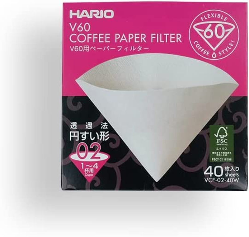 Hario V60 Paper Coffee Filters, Size 02, Natural, 200 Count