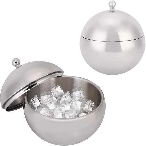 Ice Bucket with Lid Double Insulation Stainless Steel Ice Box Container Storage Box Household Kitchen Barrel Restaurant Bar Tableware Accessories