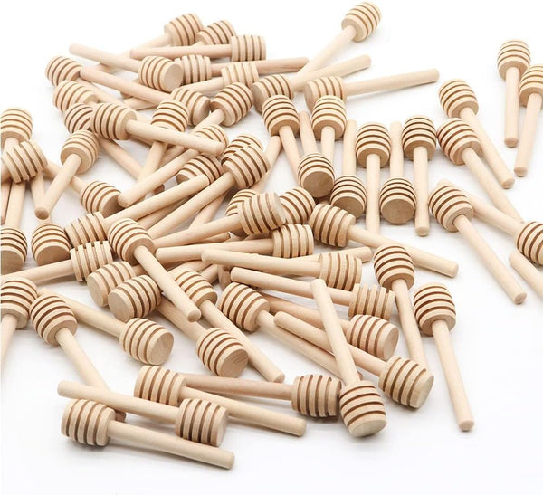 3 Inch mini wooden honey dipper sticks,honey Jar dispense drizzle honey and wedding party favors.(Pack of 130)