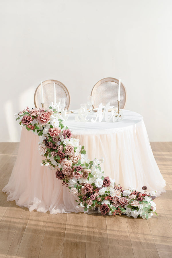Deluxe Floral Swags for Head Table - Dusty Rose  Mauve