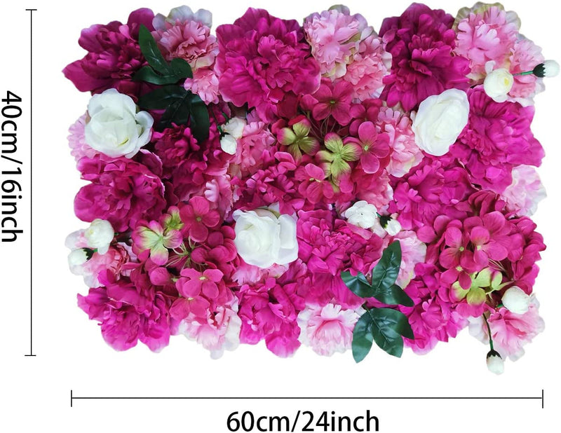 24x16 Artificial Flower Panels - Home Party Wedding Photo Backdrop Decoration Red Pink White