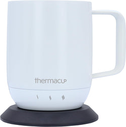 Thermacup Premium Self-Heating Coffee Mug with Lid, Temperature Controlled Led Electric Mug, 3 Custom Heat Settings, Auto Shut Off Feature, Keeps Liquids Warm, Sip Smarter (Midnight Black – 14 oz.)