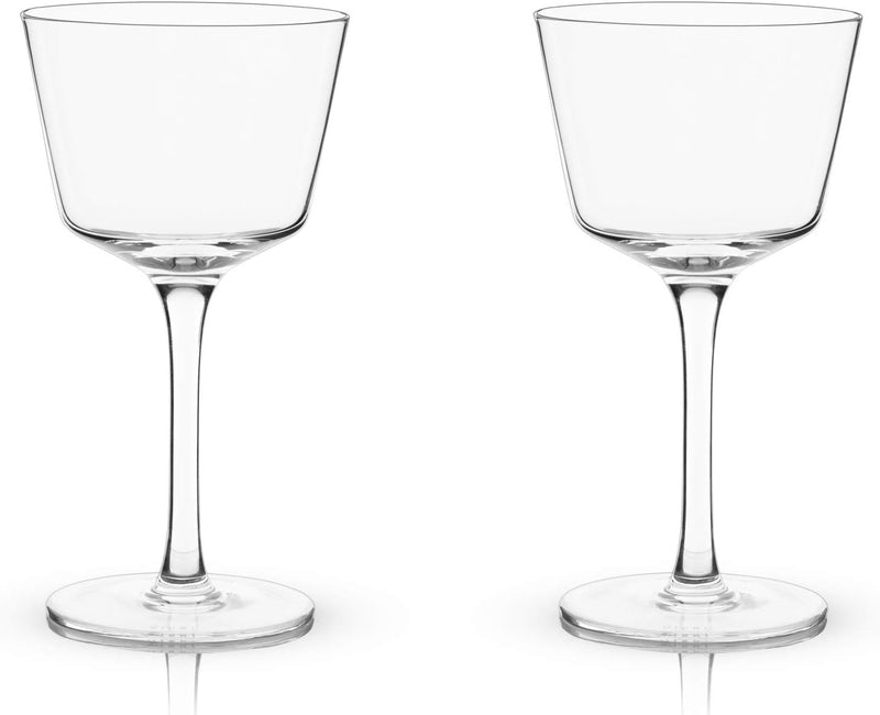 Viski Nick and Nora Glasses, Stemmed Drinkware, Premium Crystal Cocktail Glasses, Cocktail Coupe Glasses, Home and Bar Glass cups, Set of 2, 6oz