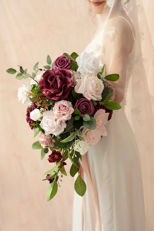 Marsala Bridal Bouquet with Romantic Flair