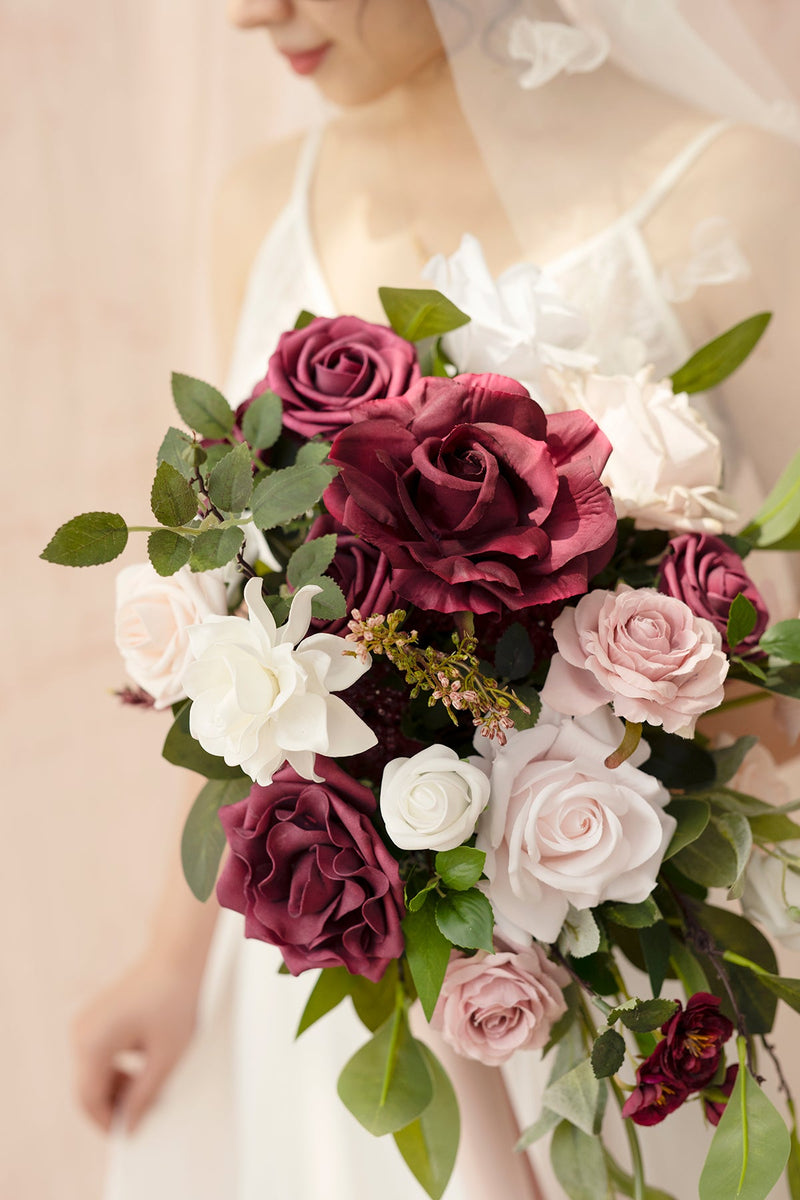 Marsala Bridal Bouquet with Romantic Flair
