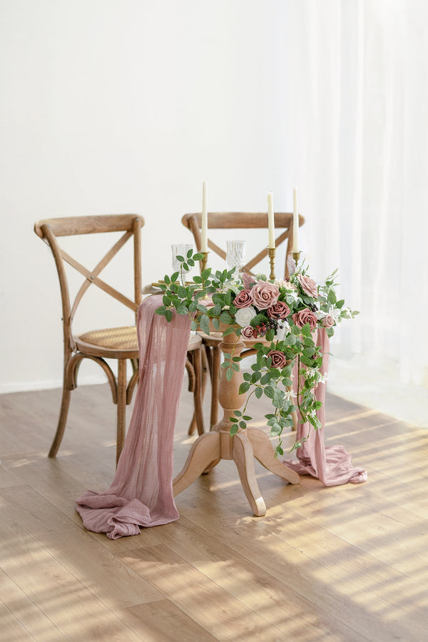 Dusty Rose  Mauve Sweetheart Table Swags