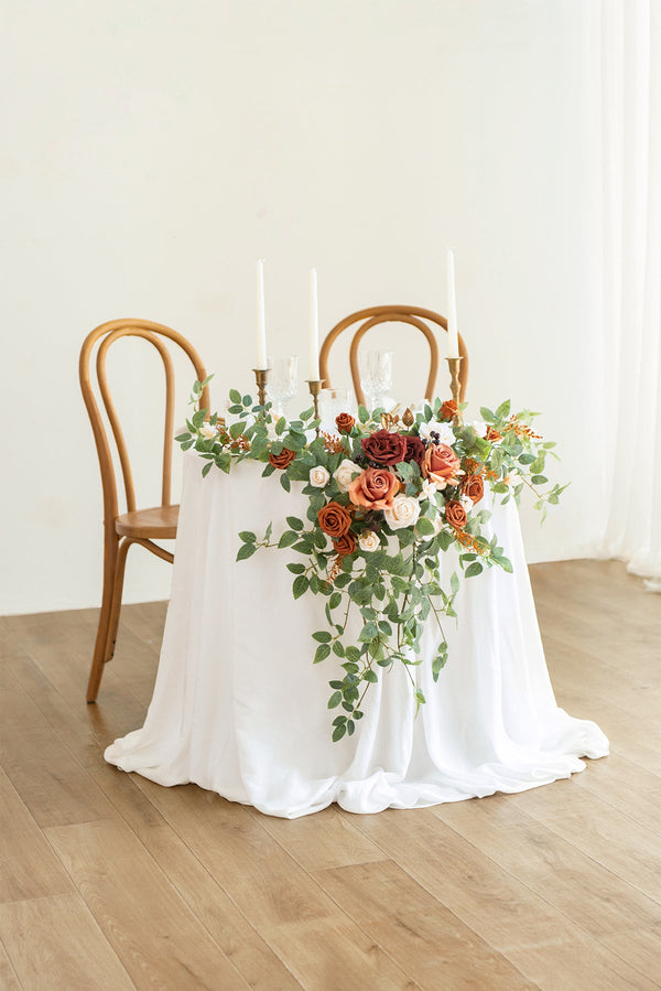Sunset Terracotta Floral Swags for Sweetheart Table