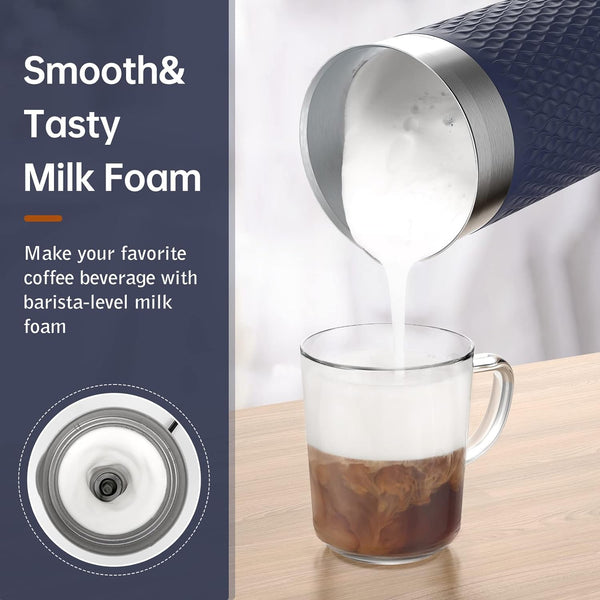 SIMPLETASTE Milk Frother, 4-in-1 Electric Milk Steamer, Automatic Warm and Cold Foam Maker and Milk Warmer for Latte, Cappuccinos, Macchiato