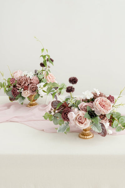 Large Floral Centerpiece Set in Dusty Rose & Mauve