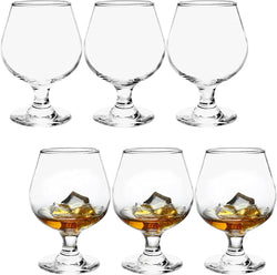 ZOOFOX 6 Pack 12 oz Snifter Whiskey Glasses, Brandy Glasses for Spirits, Clear Cognac Stemmed Glasses, Short Beer Tasting Glasses Drinking Cups, Great for Spirits Drinks