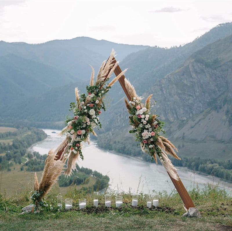 The Wedding Arch Stand - Heavy Duty Wooden Triangle Arbor Frame for IndoorOutdoor Party Decor