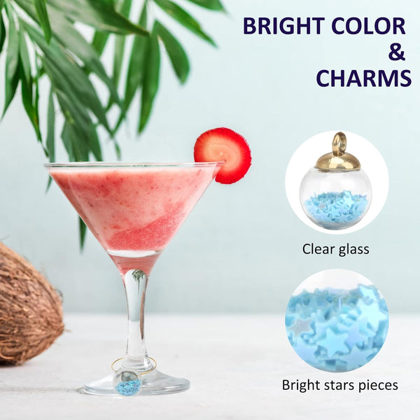 Anglecai 18Pcs Wine Glass Charms Tags Identification, Decorate Wine Glass Drink Markers with 40Pcs Rings/ 2Pcs Velvet Bags, Funny Wine Charms for Stem Glasses Cocktail Tasting Party