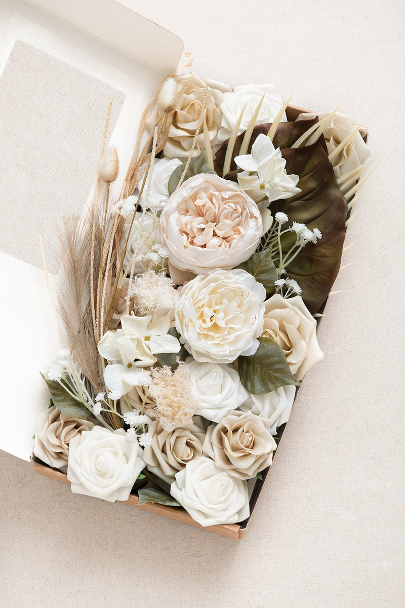 DIY Flower Boxes - White  Beige Designer
