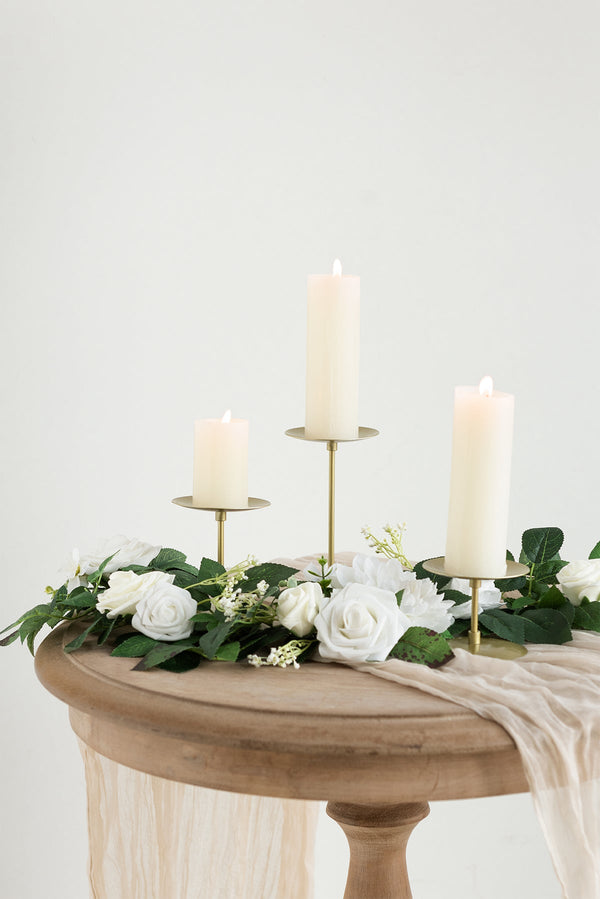 Gold Pillar Candle Holder Centerpieces for Weddings
