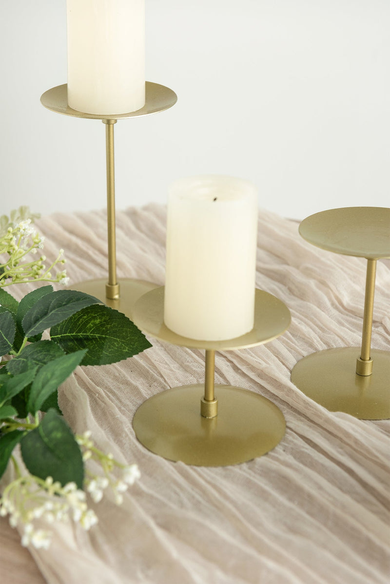 Gold Pillar Candle Holder Centerpieces for Weddings