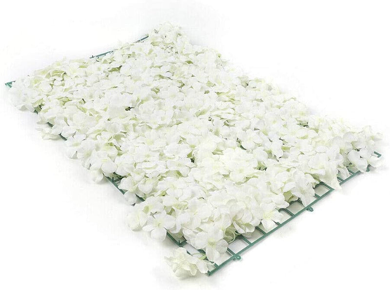 Artificial Flower Wall Panel - 20 Pack White Silk Flower Mat for Wedding Party Stage Decor