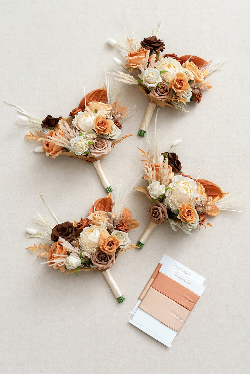 Rust and Sepia Bridesmaid Bouquets