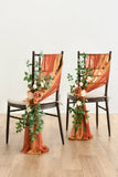 Wedding Aisle Chair Flower Decoration in Sunset Terracotta
