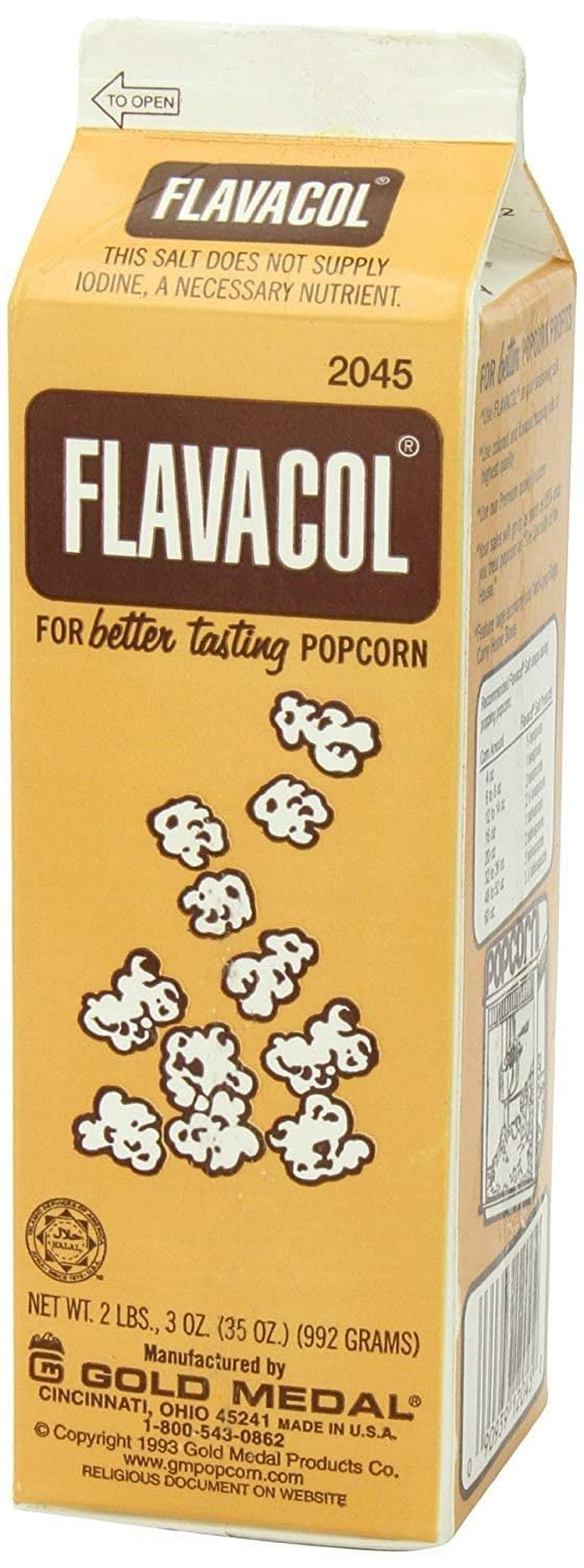 35oz Carton of Flavacol with 10oz Stainless Steel Shaker