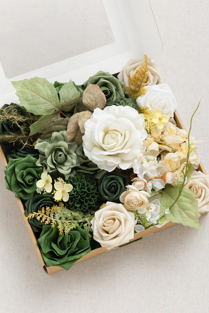 DIY Designer Flower Boxes - Emerald Green  Tawny Beige