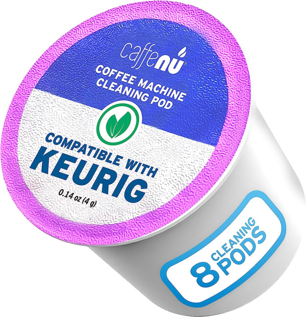 8-Pack of Keurig Cleaning Pods For Keurig 1.0 & 2.0 Machines. K Cup Cleaner Pods Removes Stale Coffee Residue & Stains. Eco Friendly