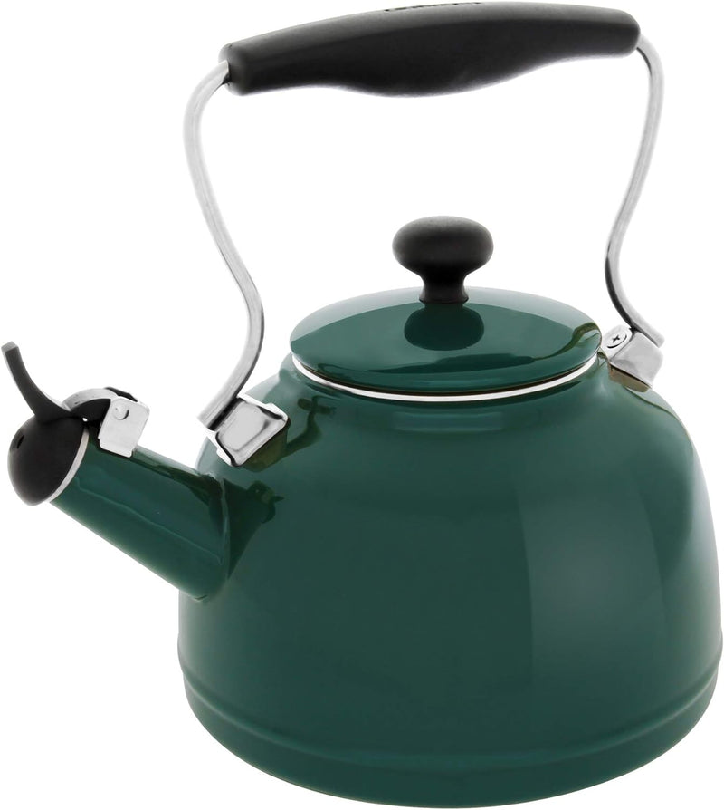 Chantal Tea Kettle, 1.7 QT, Vintage Series, Premium Enamel on Carbon Steel, Whistling, Even Heating & Quick Boil (Chili Red)