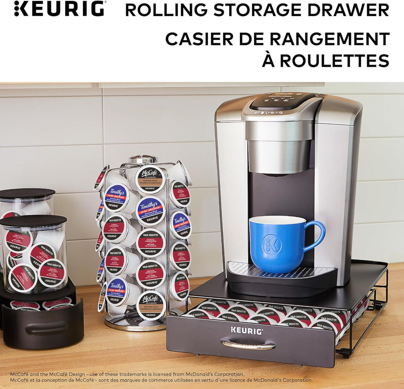 Keurig Under Brewer Storage Drawer, Coffee Pod Storage, Holds Upto 35 Keurig K-Cup Pods, Black