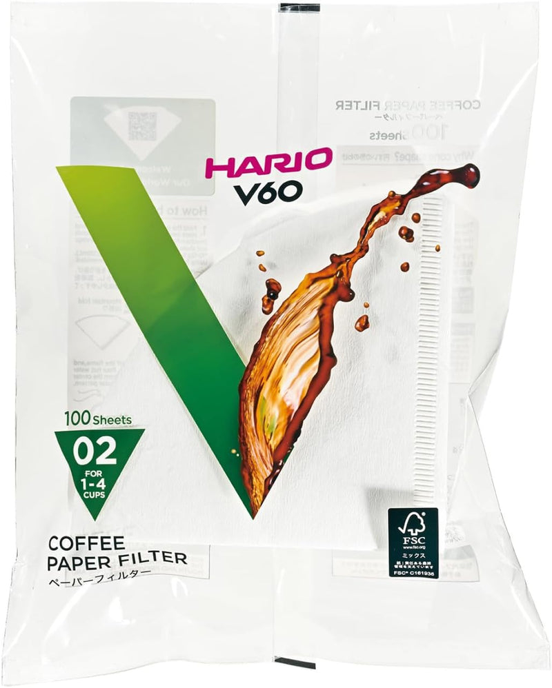 Hario V60 Paper Coffee Filters, Size 02, Natural, 200 Count