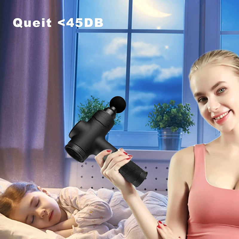 Massage Gun Deep Tissue, Muscle Percussion Back Neck Head Handheld Hammer Massager for Athletes, 30 Speed Level, LED Touch Screen, Long Battery Life with 10 Heads