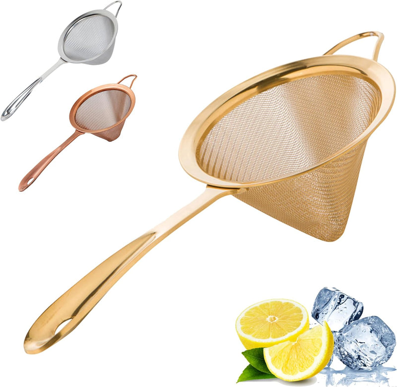 A Bar Above Professional Bartender Fine Mesh Sieve Strainer - Rust Proof 304 Stainless Steel Cocktail Strainer for Home Bar and Professional Bartenders. Great For Cocktails, Tea Herbs, Coffee & Drinks