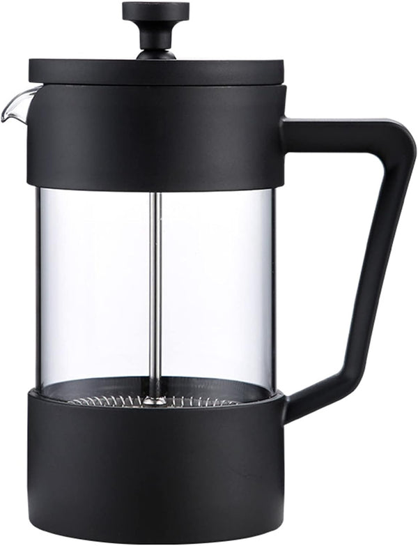 LVVMET French Press Coffee Maker 20oz/600mL, 304 Stainless Steel Filters and Thicken Borosilicate Glass, Black