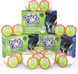 Quick & Clean [6-Pack] Keurig Cleaning Pods - K Cup Cleaner Pod For Keurig - 2.0 Coffee Machine Compatible, Removes Stains, Non-Toxic and Eco-Friendly - Descaler/Descaling Solution