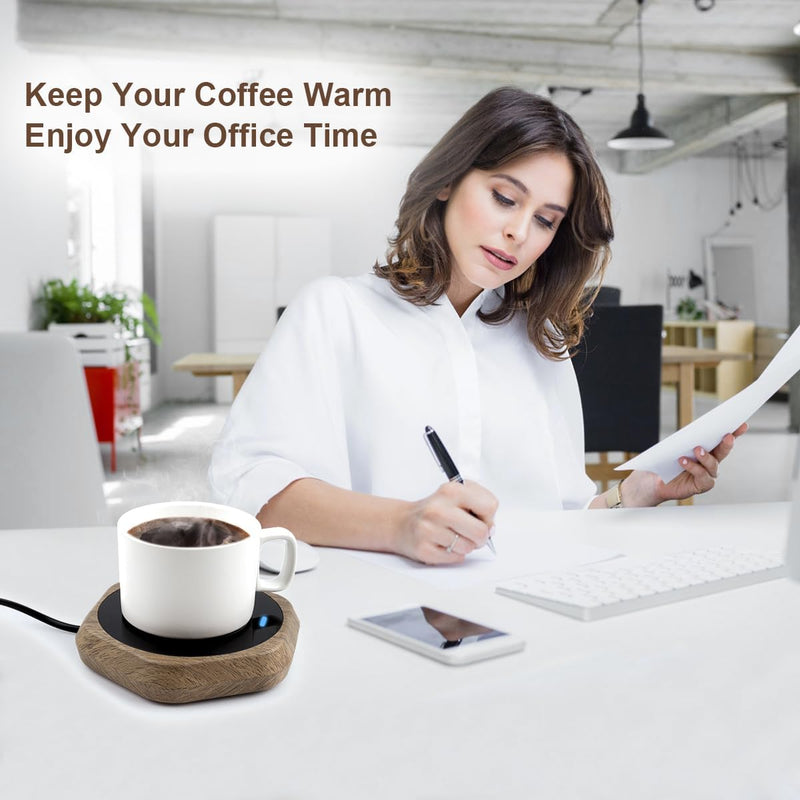 Coffee Mug Warmer with Auto Shut Off Gravity-Induction Electric Smart Cup Warmer for Desk, Waterproof Beverage Plate for Heating Tea,Milk,Drink,Hot Chocolate,Candle Wax