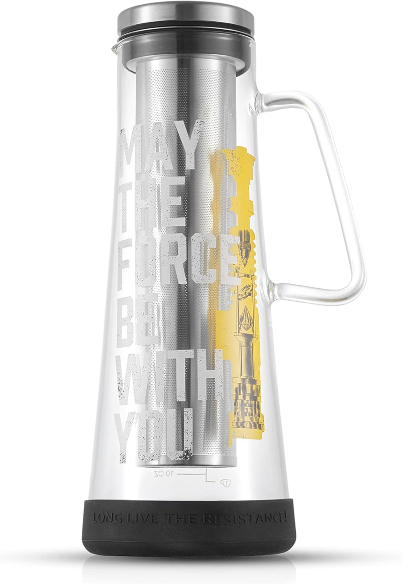 JoyJolt Star Wars Cold Brew Coffee Maker. 32oz/1L Cold Coffee Brewer and Infuser Filter. Glass Iced Coffee Maker Ice Tea Maker Cold Brew Pitcher. Star Wars Gift and Star Wars Kitchen Accessories