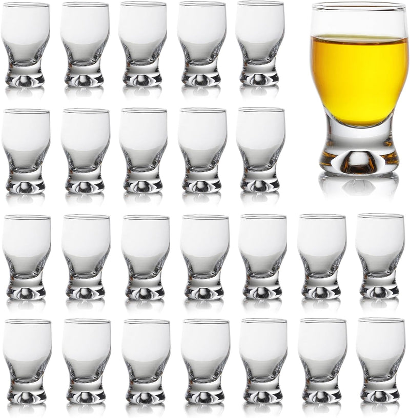 QUAFFER Shot Glass Set of 4 – Elegant Clear Shot Glasses 2 oz – Classic Whisky Vodka Tequila Sherry Brandy Cordial Mini Snifters Glasses - Perfect for Parties, Bars, Events, Home Bar