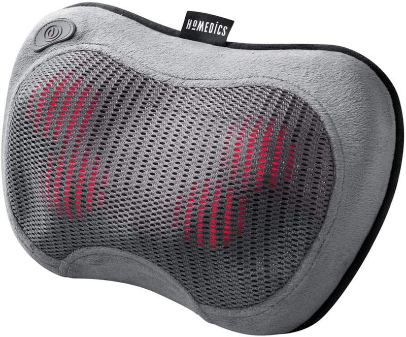 HoMedics Cordless Shiatsu All-Body Massage Pillow with Soothing Heat, Reverse Function, Rechargeable Battery, and Integrated Controls –Lightweight