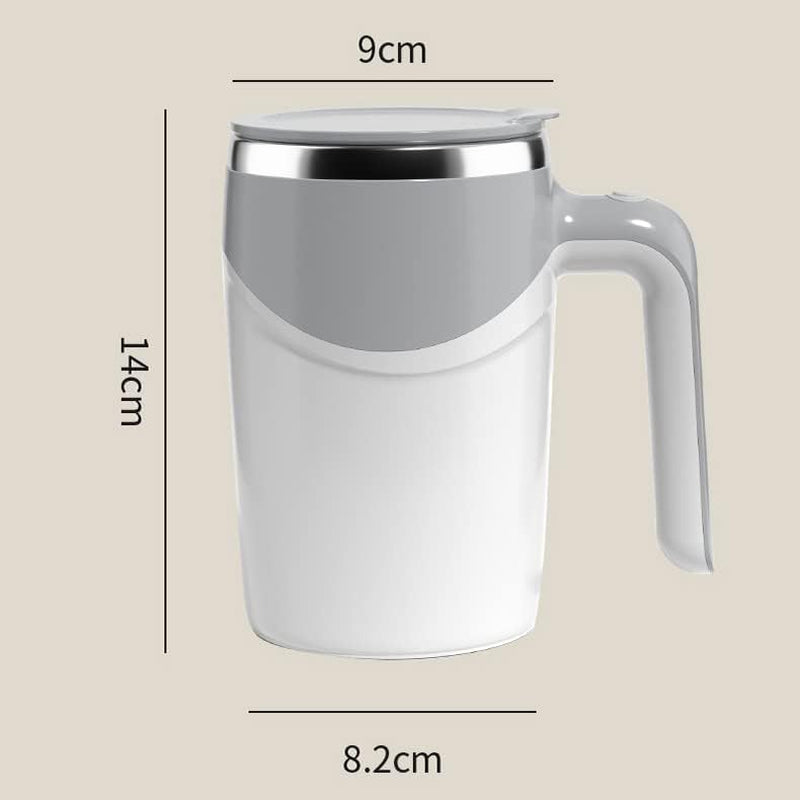 Rechargeable Electric Automatic Magnetic Self Stirring Coffee Mug USB Travel Coffee Cup Insulated Rotating Mixing Cup for Office/Kitchen/Travel/Coffee/Tea/Hot Chocolate/Milk 12.9oz (Grey)