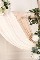 2 Panels Chiffon Fabric Drapery Wedding Arch Drapes, Party Backdrop Curtain Panels, Ceremony Reception Swag Decoration (27 X 216 Inch, Ivory & Nude)