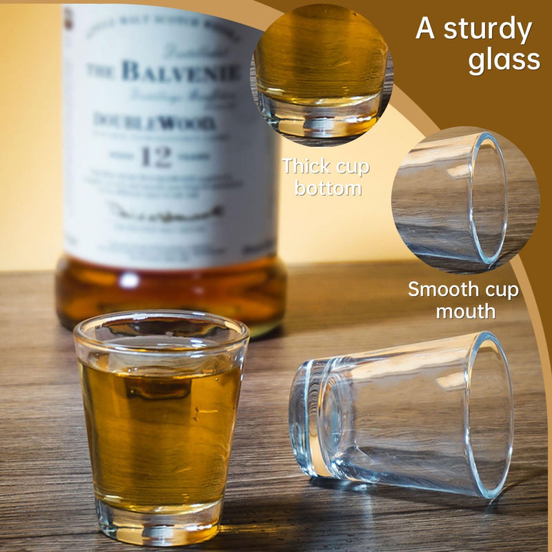 BCnmviku 1.5 oz Shot Glasses Sets with Heavy Base, Clear Shot Glass (6 Pack)