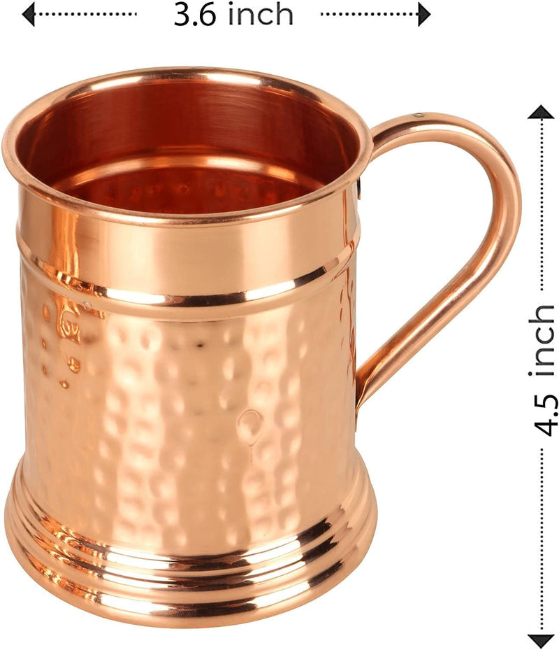 JYPR Large 22 Oz Moscow Mule Copper Mug | Handcrafted 100% Pure Copper Cup | Keeps Drinks Super Cold | Tankard Beer Stein | Best Gift for Copper Mule Enthusiasts